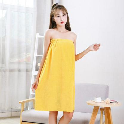 Women Fast Drying Bowknot Wearable Bath Towel Shower Spa Wrap Body Beach Bathroom Bathrobe Robe Soft Absorbent Microfiber