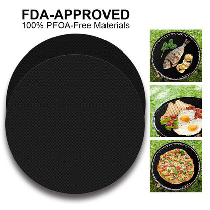 Non-stick Teflon Heat Resistant Pad Reusable Round Pan Pad Doormat Pan Barbecue Grill Doormat Dia 24 cm Baking Tool