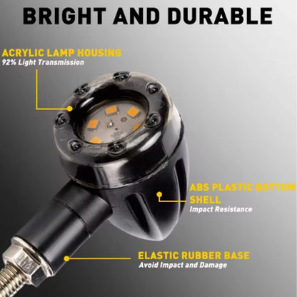 LED Motorcycle Bullet Taillight Motorcycle Turn Signal Brake Lamp Daytime Running Light Plastic Motorbike Refit Accessories