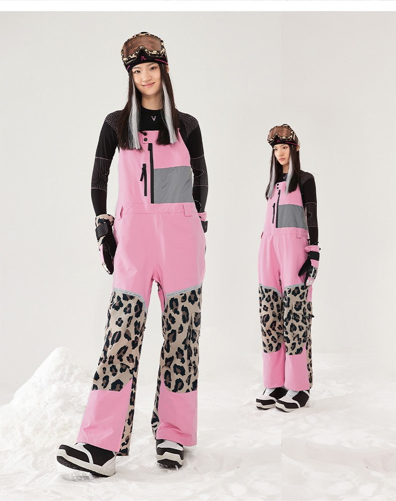 VECTOR Thick Men Women Ski Pants Straight Overalls Jumpsuit Skiing Bib Waterproof Winter Warm Windproof Outdoor Sports Snowboard