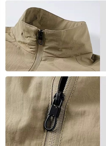 Spring and fall new men's thin jacket, outdoor sports loose Korean casual sports jacket coat.