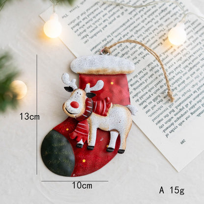 Metal Iron Red Mailbox Hanging Ornament Christmas Tree Pendant Letters To Santa Claus Home Christmas Decoration