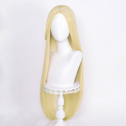 Peruca Cosplay Longa Lisa 100cm Partida ao Centro Divisão Central Loiro Rosa Vermelho Roxo Resistente ao Calor Perucas de Cabelo Sintético