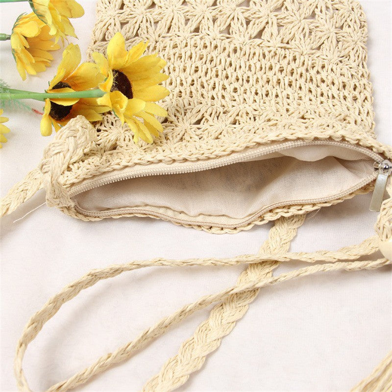 New Half Round Straw Bags for Women Summer Beach Rattan Bag Handmade Woven Half Moon Crossbody Handbags Bohemia