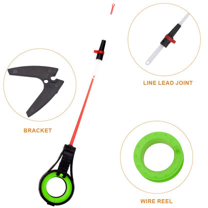 Cana de Pesca de Gelo FTK Mini Portátil de Inverno Haste de Plástico ABS Destacável Impermeável Ponta de Reposição da Haste
