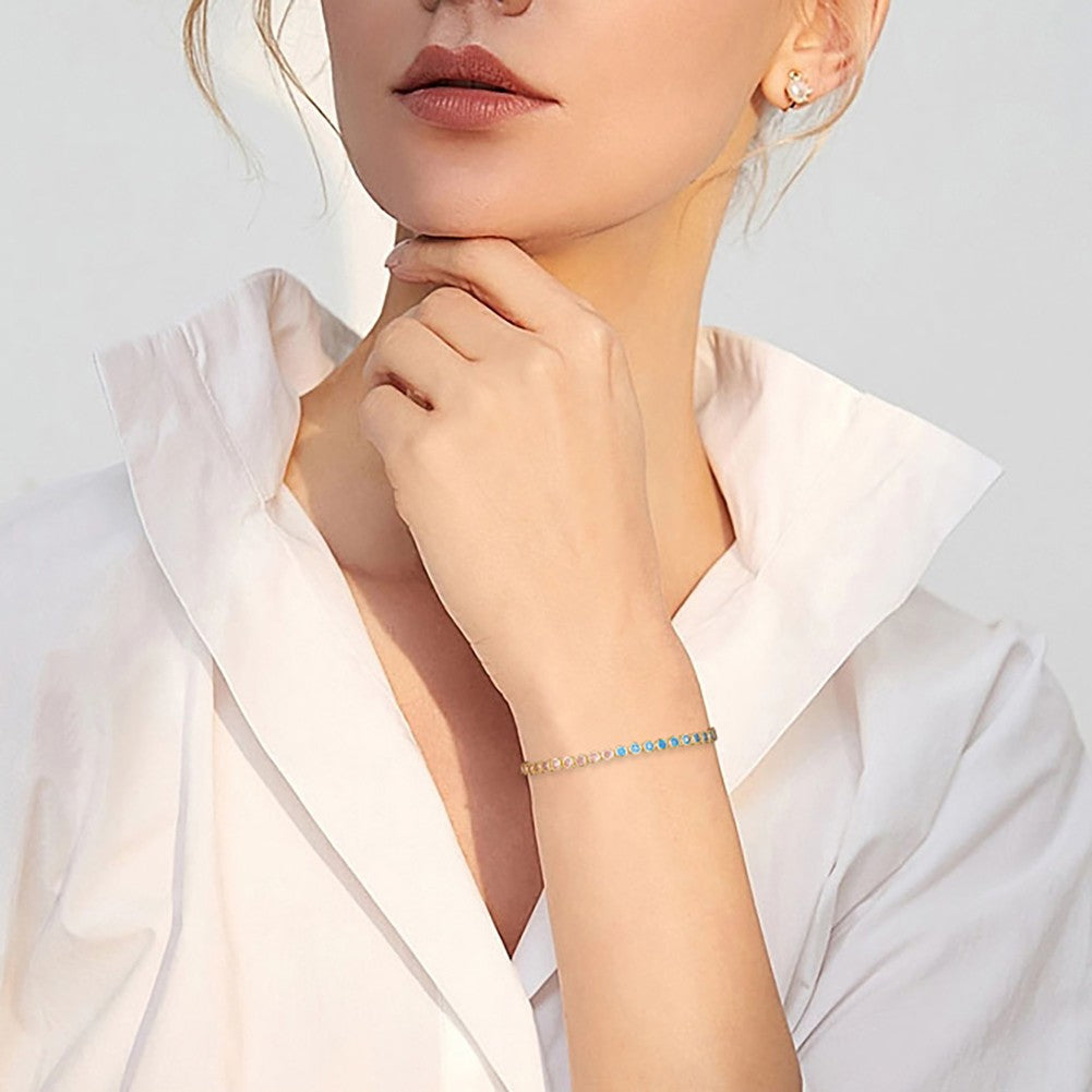 ORSA JEWELS Authentic 925 Sterling Silver Tennis Chain Bracelet Moulding Process Hanmade High-end Hand Chain for Man Woman SB128