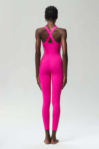 One-Piece Yoga Jumpsuit Women Gym Running Suit Super Soft Slim Fit Fitness Onesie Breathable High Stretch Workout Clothes Tights