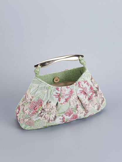 Delicated Sequins Luxury Evening Bag Pleated Handbag Elegant Embroidered Evening Bag for Women Wedding Banquet Cheongsam Handbag