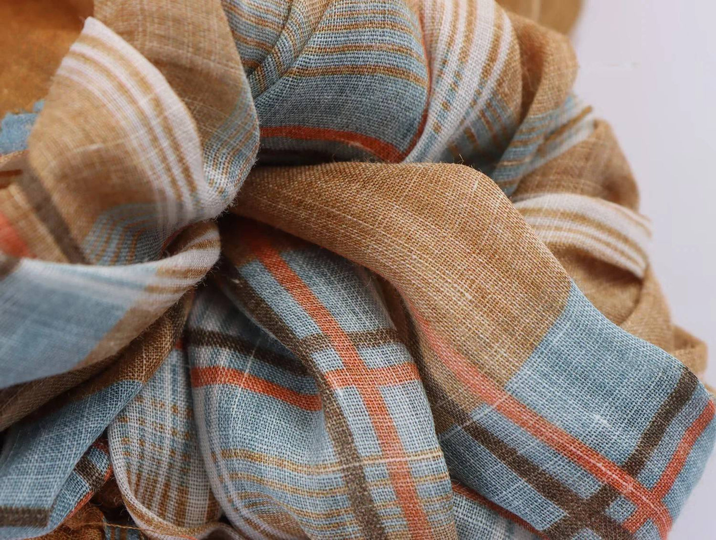 Women's 2025 Autumn Fashion Versatile Ramie Bloomers Plaid Printed Loose Pants Female High-Waist Drawstring Casual Trousers