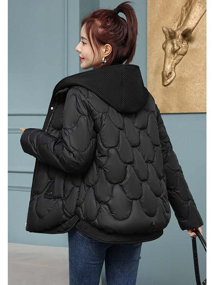 Fitshinling Fashion New In Warm Parkas Coat Outerwear Women Clothing Fake Two-piece Cotton Padded Quilted Winter Jacket Female