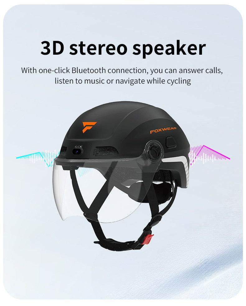 2025 Novo Capacete de Moto Inteligente com Câmera e Fone de Ouvido Bluetooth Meio Capacete Masculino Cascos Para Moto Quatro Estações DOT