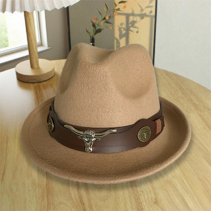 New Autumn and Winter Fashionable and Atmospheric Men's Jazz Hat with Sunshade, Lightweight and Luxurious Style Men's Jazz Hat