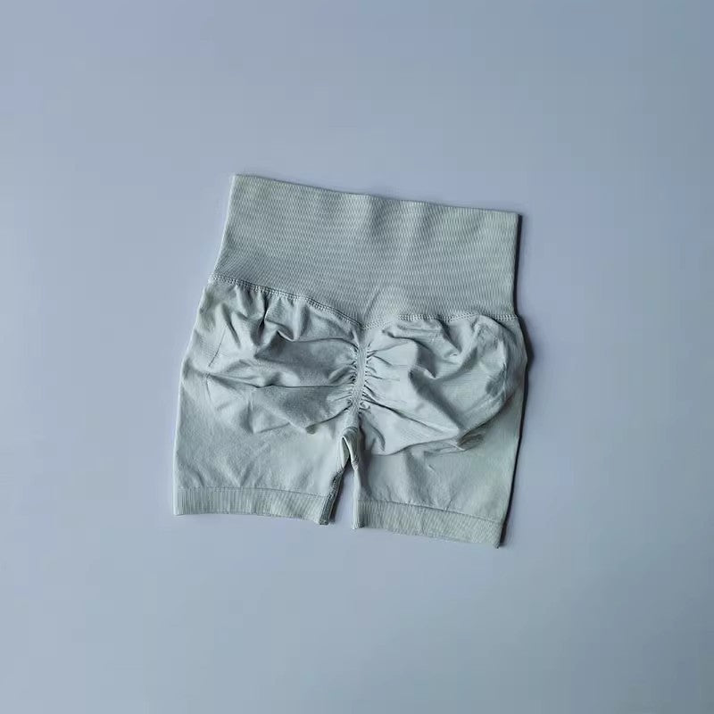 Summer High-Waist Women's Yoga Shorts Breathable Fitness Shorts Butt Lift Sports Running Cycling Push-Up Workout Gym Shorts