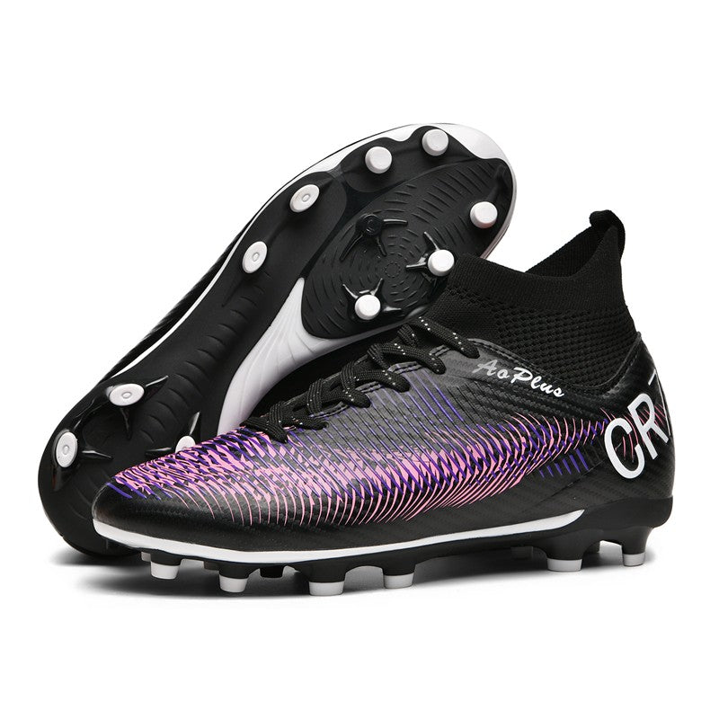 New Men Soccer Shoes Long Spikes Outdoor Sport Training Football Boots Cleats Adult Non Slip Boys Breathable Match Comfortable