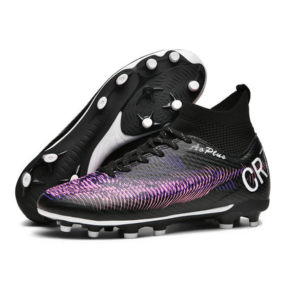 New Men Soccer Shoes Long Spikes Outdoor Sport Training Football Boots Cleats Adult Non Slip Boys Breathable Match Comfortable