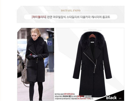 2024 New Winter Fur Collars Cashmere Coat Long With Thick Wool Cloth Coat Of Cultivate One'S Morality Women Clothing Plus Size