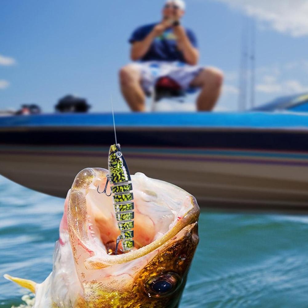 Iscas Artificiais Articuladas Wobblers para Pesca de Lúcio 13,4cm, Seções Múltiplas, Isca Rígida Artificial para Trolling, Ferramentas de Pesca de Carpa e Lúcio