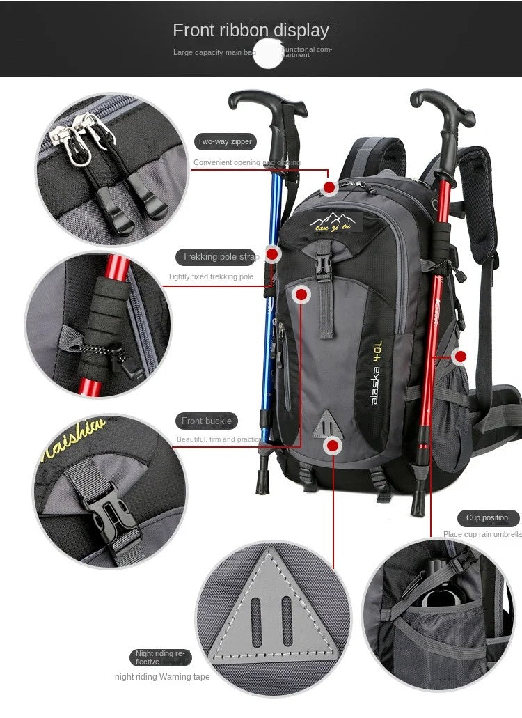 Nova Mochila Masculina de Nylon Impermeável Casual para Viagem ao Ar Livre Mochila Feminina para Caminhada Acampamento Montanhismo Bolsa Esportiva Juvenil