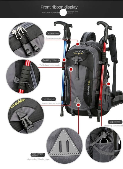 Nova Mochila Masculina de Nylon Impermeável Casual para Viagem ao Ar Livre Mochila Feminina para Caminhada Acampamento Montanhismo Bolsa Esportiva Juvenil