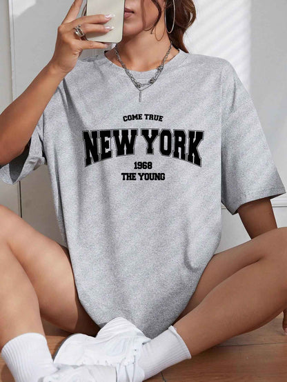 When 1968 The New York Is Young Cotton Woman Tshirts Oversize Daily Tshirts Creativity Streettshirt Individual Casual Clothes