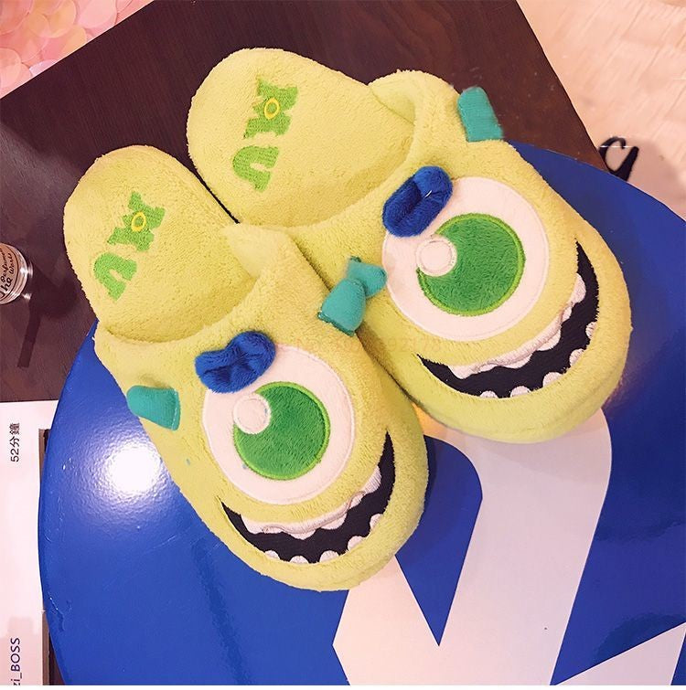Pantufa de Anime Universidade Monstros Disney Monstros SA Mike Wazowski Sullivan Quente de Inverno Antiderrapante Desenho Animado Sapatos Domésticos