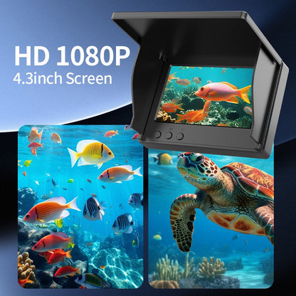 Localizador de Peixes Portátil com Sonda, Câmera de Pesca Subaquática Portátil 1080P de 4,3 Polegadas LCD com Visão Noturna e Ângulo de 120°