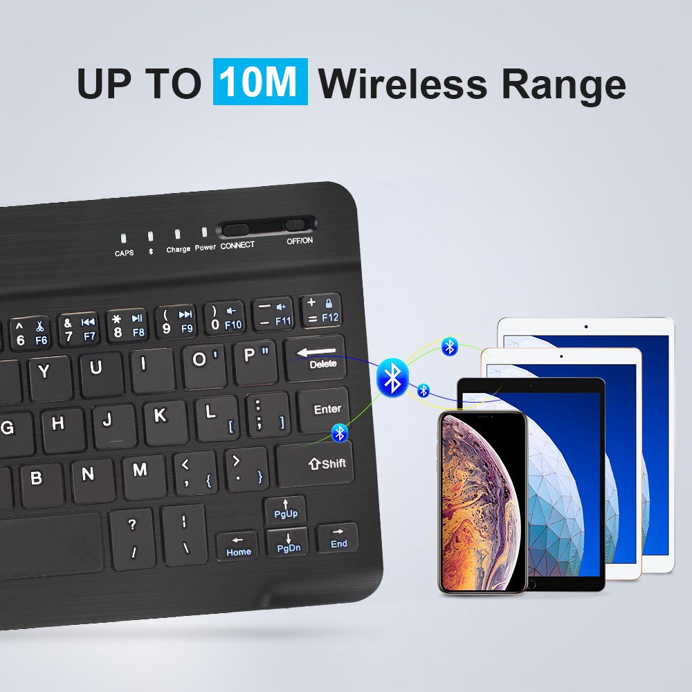 Teclado Bluetooth Mini Teclado 200mAh Recarregável Teclado Silencioso Sem Fio Teclado Gamer para Laptop Tablet Mac OS Windows