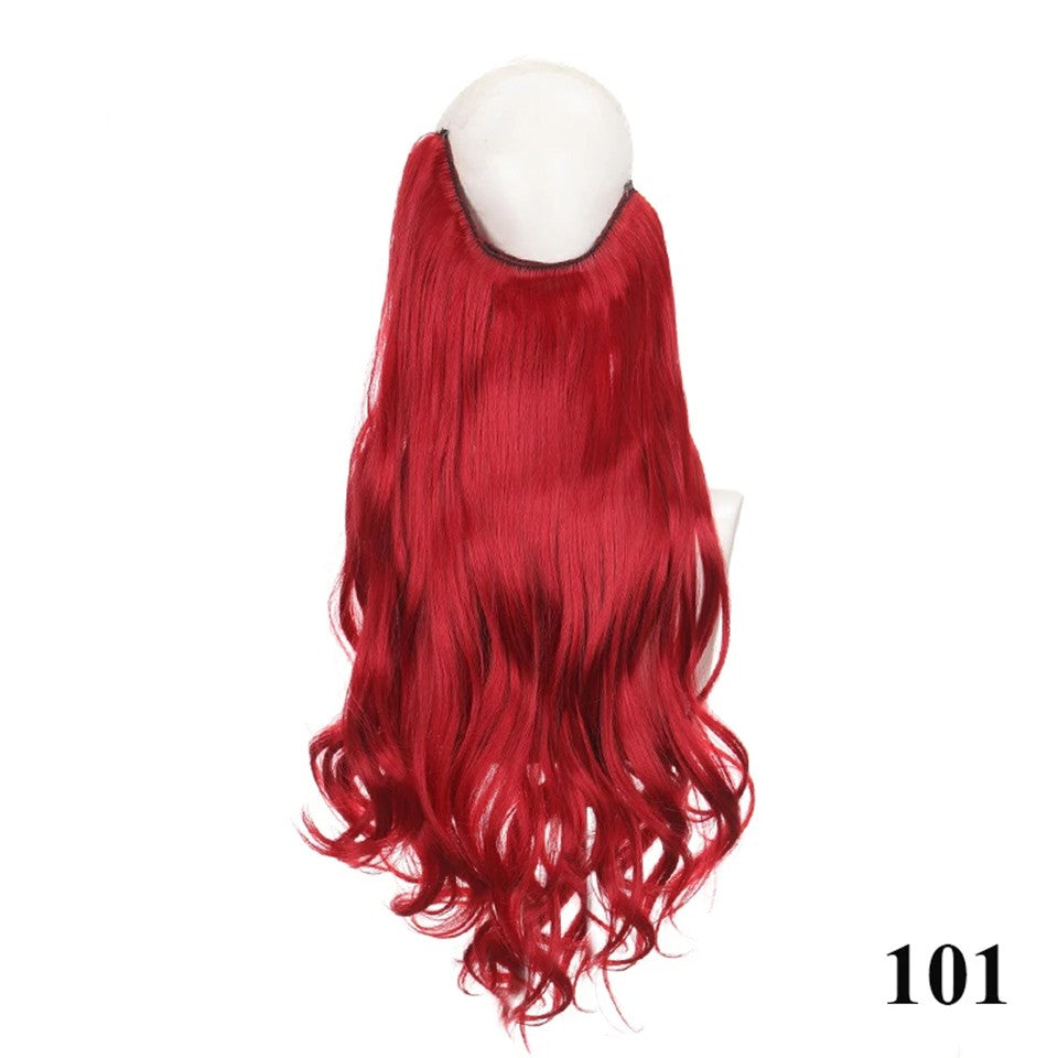 Extensão de cabelo com fio invisível (40cm 50cm 60cm) cabelo liso cabelo encaracolado uso diário adequado para todas as mulheres