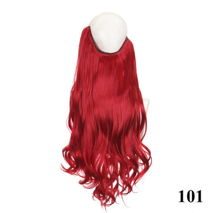 Extensão de cabelo com fio invisível (40cm 50cm 60cm) cabelo liso cabelo encaracolado uso diário adequado para todas as mulheres