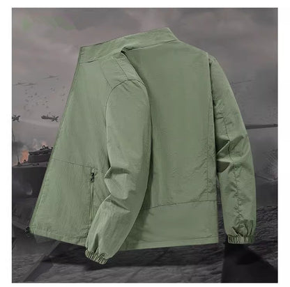 Spring and fall new men's thin jacket, outdoor sports loose Korean casual sports jacket coat.