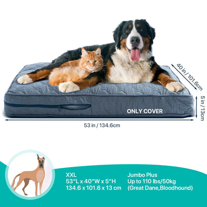 1 capa de cama ortopédica para cães grandes, capa lavável para cama de cão em espuma, colchonete para animais de estimação com acolchoamento multiagulha, capa para cama de caixa para cães