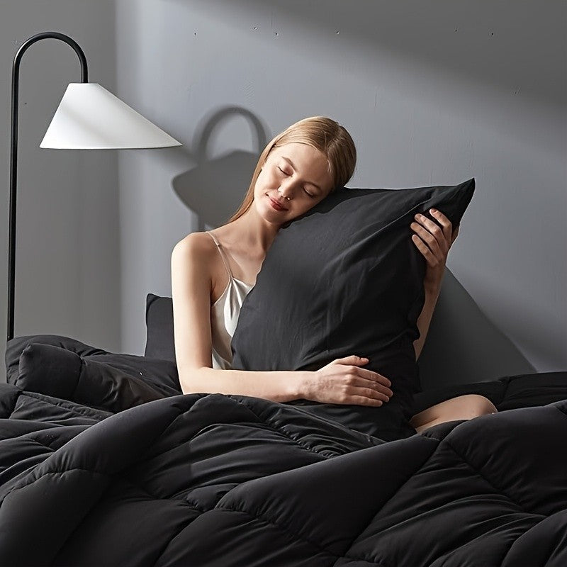 Full Size Bed Comforter Set Soft Breathable All Seasons Bedding with 2/3 pcs,1 Comforter And 1/2 Pillow Shams Machine Washable