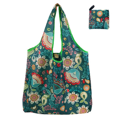 Foldable Floral Printed Casual Tote Female Handbags Single Shoulder Shopping Bags Daily Use Environment Protection Beach Bag