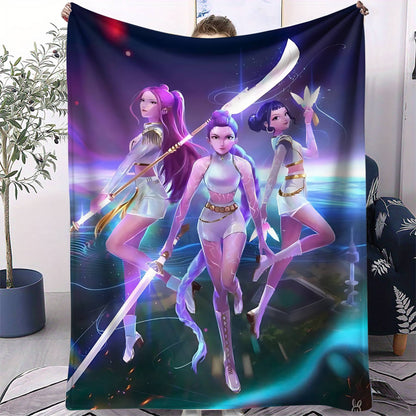Manta K-Pop Demon Hunter Quente Anime Menina Equipe Manta de Flanela para Sofá Sala de Estar Inverno Quente Presente para Fãs