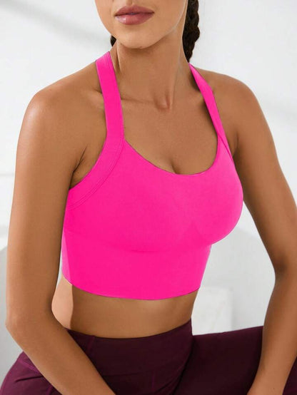 Sports and beautiful back bra set, cross-back sports bra, no chest pad, adjustable size, and can be worn inside normally.