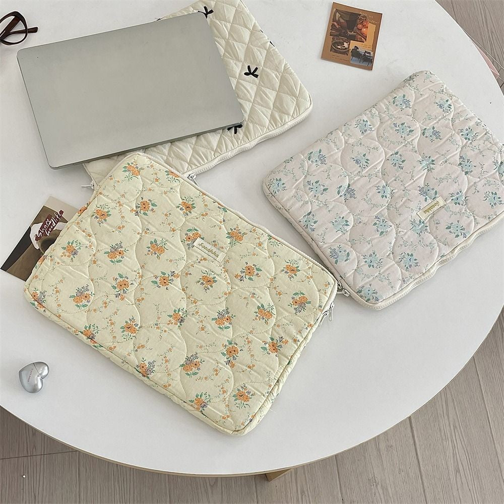Fashion Rabbit Laptop Sleeve Case Bowknot Broken Flowers Laptop Bag Ultra Thin 11/13/15 inch Tablet Protective Pouch