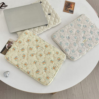 Fashion Rabbit Laptop Sleeve Case Bowknot Broken Flowers Laptop Bag Ultra Thin 11/13/15 inch Tablet Protective Pouch