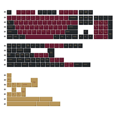 KBDiy GMK Jamon Keycap Red Retro PBT ISO Double Shot Cherry Profile Keycaps For MX Switches 60 Mechanical Keyboard Gamer Key Cap