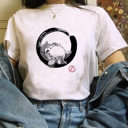 Miyazaki Hayao Kawaii T-shirt Graphic Tshirt Clothes Fashion Totoro Studio Ghibli Cute Anime T Shirt Women Harajuku