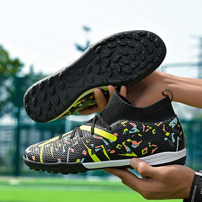 LiXingMing Football Boots Men White Professional High-Tops Soccer Society Cleats Football Shoes Non-Slip Match Training Sneaker