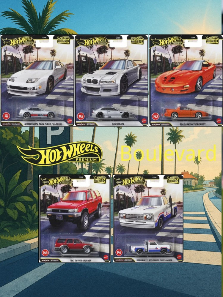 Original Hot Wheels Boulevard 29 Carro Modelo 1/64 Die-Cast Carro BMW NISSAN TOYOTA DODGE Modelo de Liga com Pneus de Borracha e Fundo de Ferro