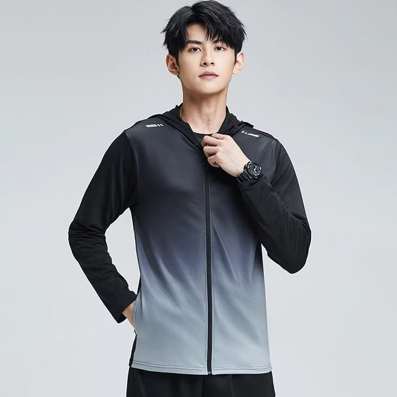 Quick Dry Men's Cycling Jacket Sports Running Outdoor Fitness Hooded Waterproof Motorcyclist Coat Gym Outdoor Skin Windbreaker