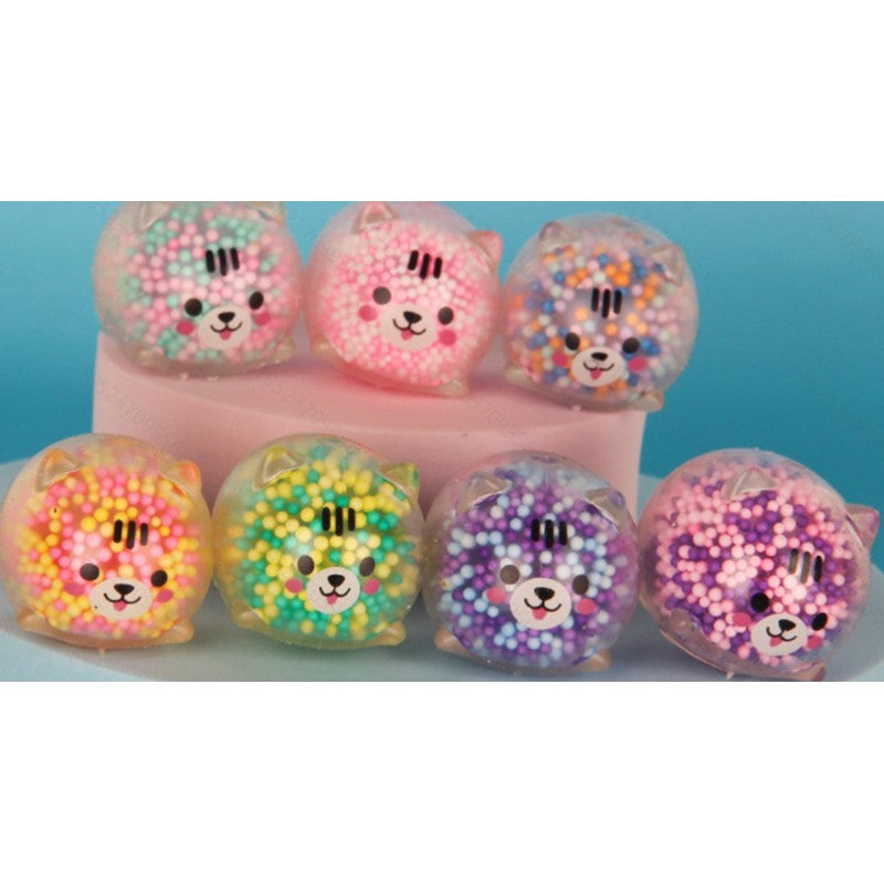 Colorful Bead Filled Bear Squishy Toy Squeeze Fidget Toy Sensory Stress Relief Toy Kids Adults Party Bag Fillers Birthday Gift