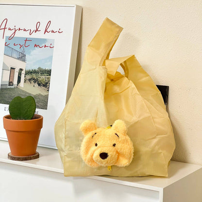 Bolsas de compras dobráveis Disney Ursinho Pooh, desenhos animados fofos, bolsas de proteção ambiental para viagens, armazenamento, pequenas lembrancinhas