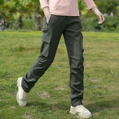 Thick Warm Fleece Winter Pants Women Waterproof Hiking Trekking Camping Skiing Soft Shell Pants Outdoor Windproof Trousers