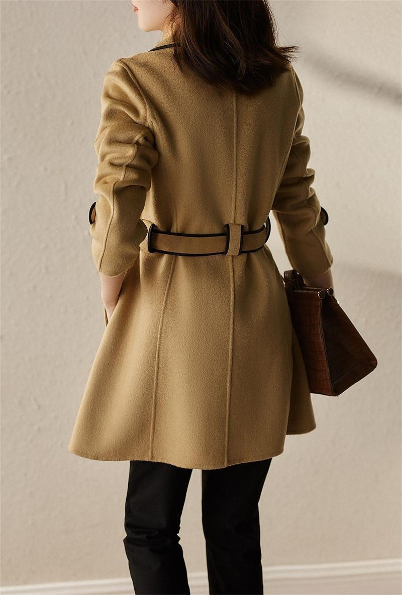 Women's Autumn Winter New Fashionable Style Loose Warm Wool Coat Mid-length
