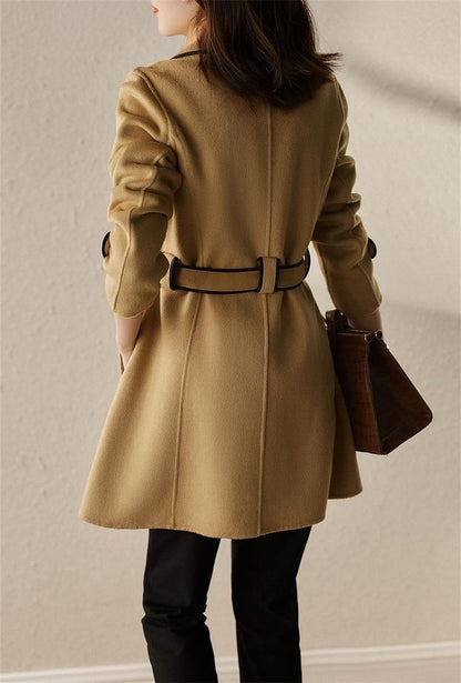 Women's Autumn Winter New Fashionable Style Loose Warm Wool Coat Mid-length
