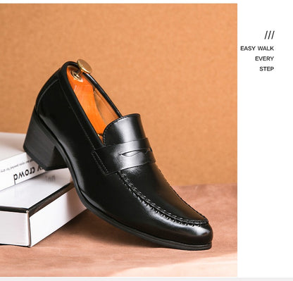 Classic Men's Dress Shoes High Heeled Casual Patry Business Leathers Shoes For Men Classic Wedding Men Formal Social Shoes Man