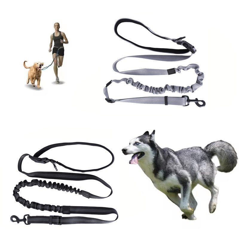 Coleira para Cachorro Mãos Livres para Passear, Correr, Caminhar, Ajustável, com Cinto na Cintura, Alça de Peito, Corda de Tração e Acessórios para Cães