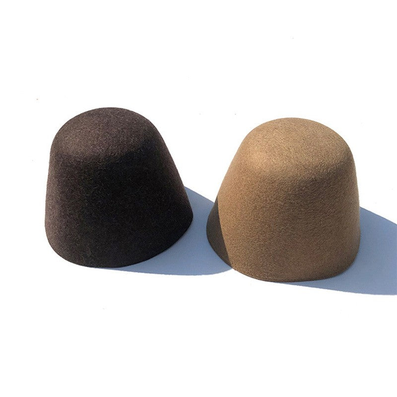 High Quality Wool Fisherman Hat Solid Color Bucket Hats Retro Bell-shaped Basin Cap For Woman Autumn Winter Warm Sun Visors Caps